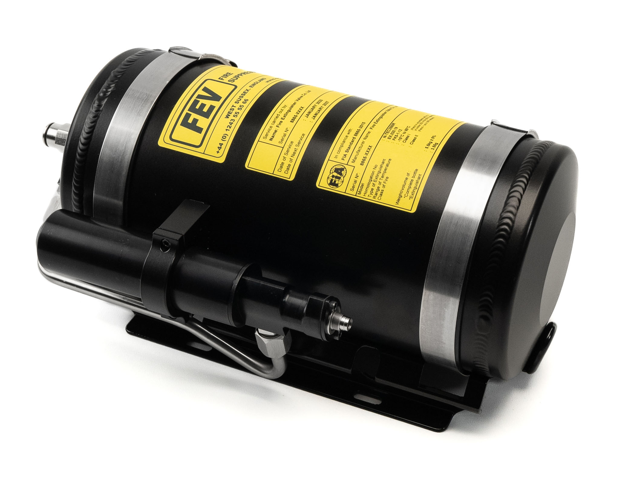 3.550KG REMOTE CHARGE ALUMINIUM GAS PLUMBED IN CAR FIRE SUPPRESSION SYSTEM N-TEC3550R