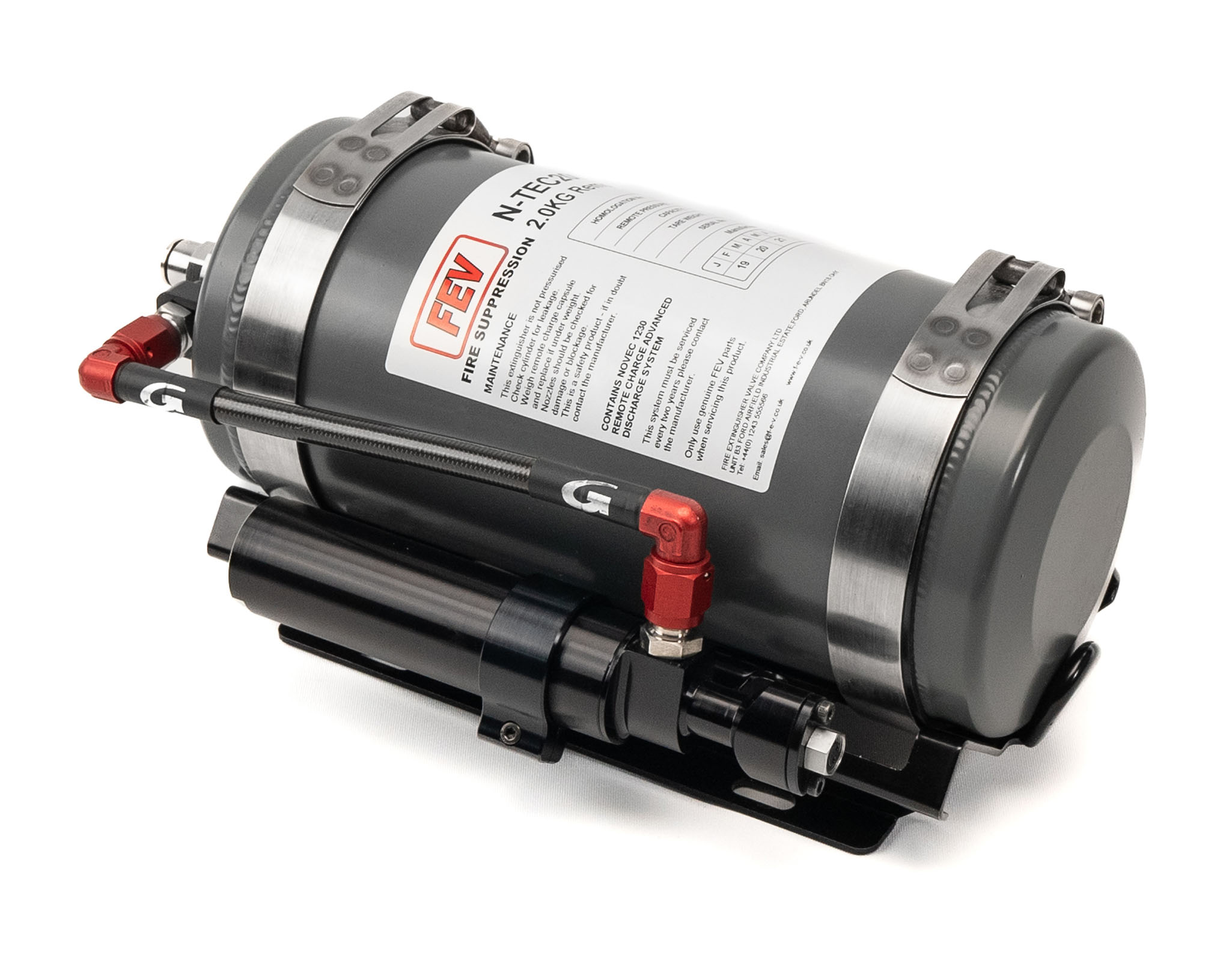 2.0KG REMOTE CHARGE ALUMINIUM GAS PLUMBED IN CAR FIRE SUPPRESSION SYSTEM N-TEC2000R