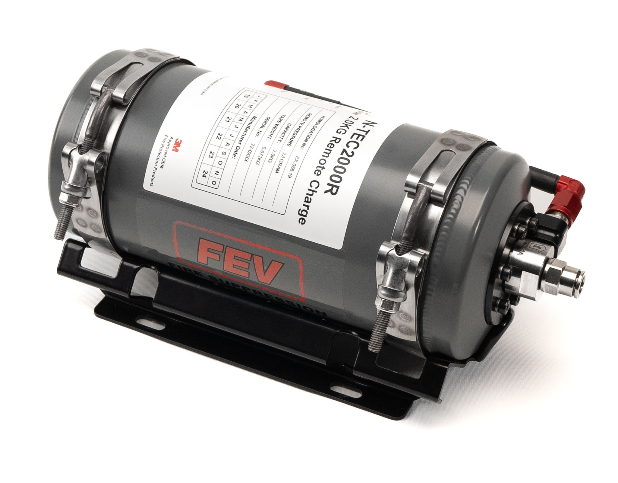 2.0KG REMOTE CHARGE ALUMINIUM GAS PLUMBED IN CAR FIRE SUPPRESSION SYSTEM N-TEC2000R