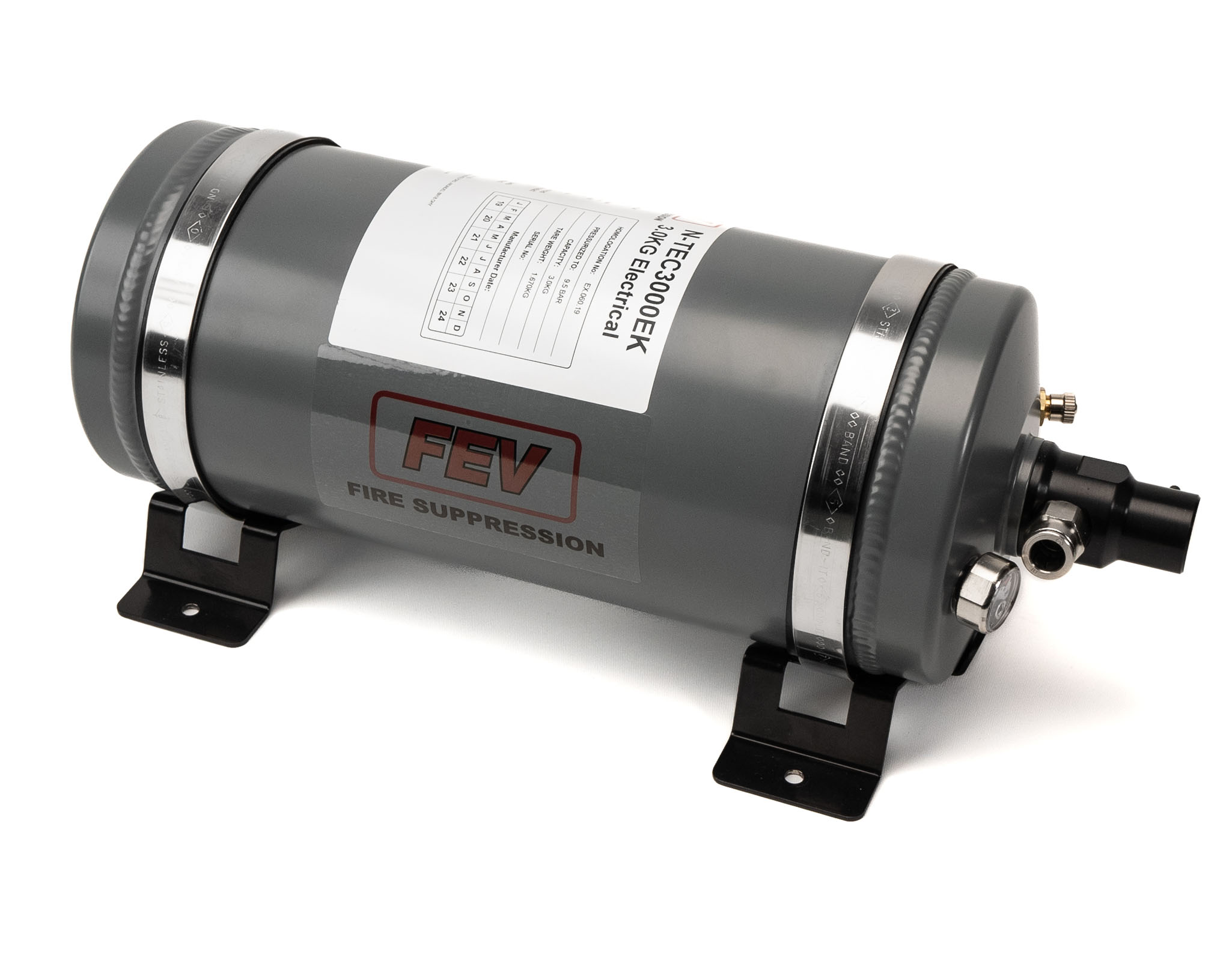 3.0KG ELECTRICAL ALUMINIUM GAS PLUMBED IN CAR FIRE SUPPRESSION SYSTEM N-TEC3000EK