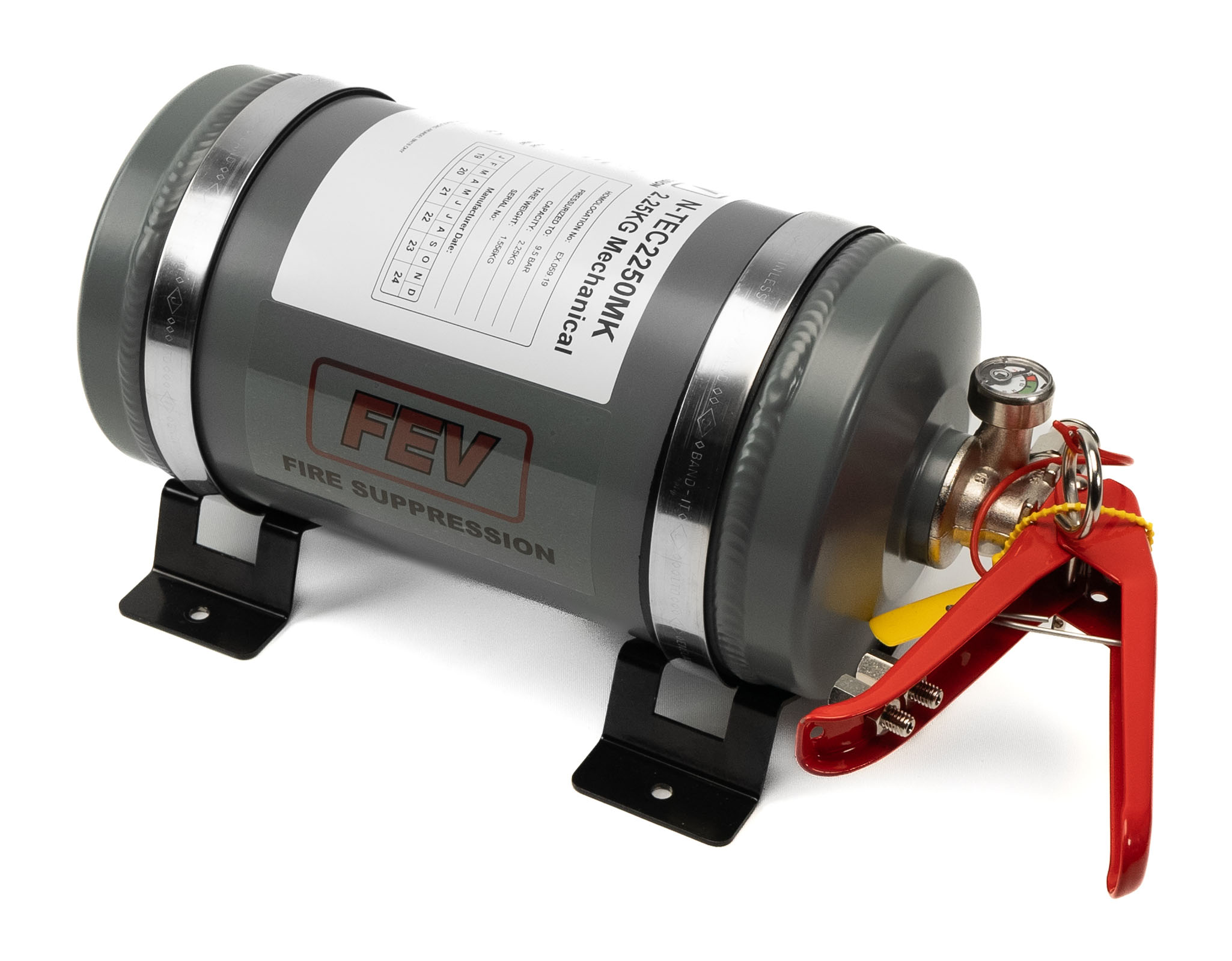 2.25KG MECHANICAL ALUMINIUM GAS PLUMBED IN CAR FIRE SUPPRESSION SYSTEM N-TEC2250MK
